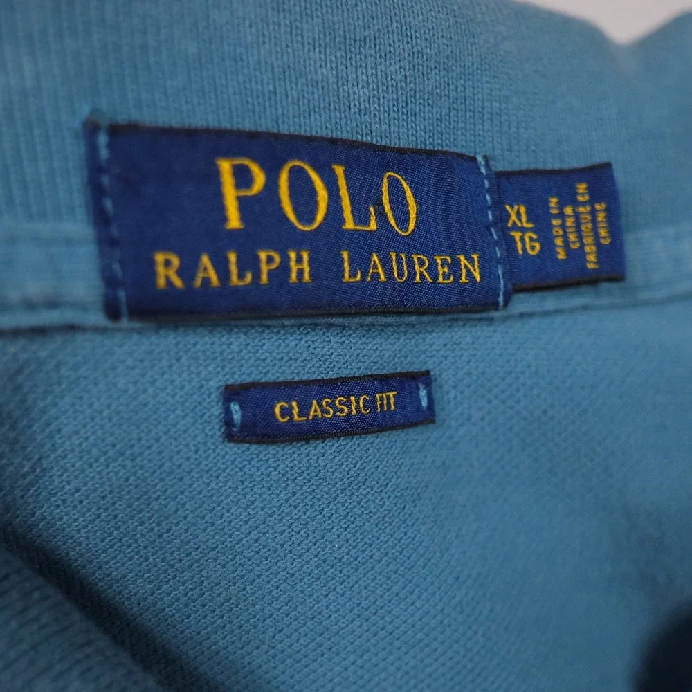 Polo Ralph Lauren Polo Shirt Mens XL Blue Classic Fit Mesh Cotton White Pony